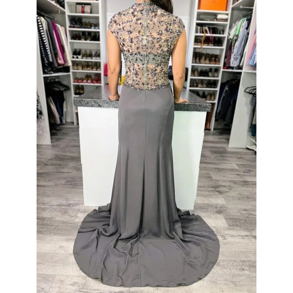 NWT Monique Lhuillier Gray Luxury Pageant Formal Gown $5995 - Picture 8 of 15